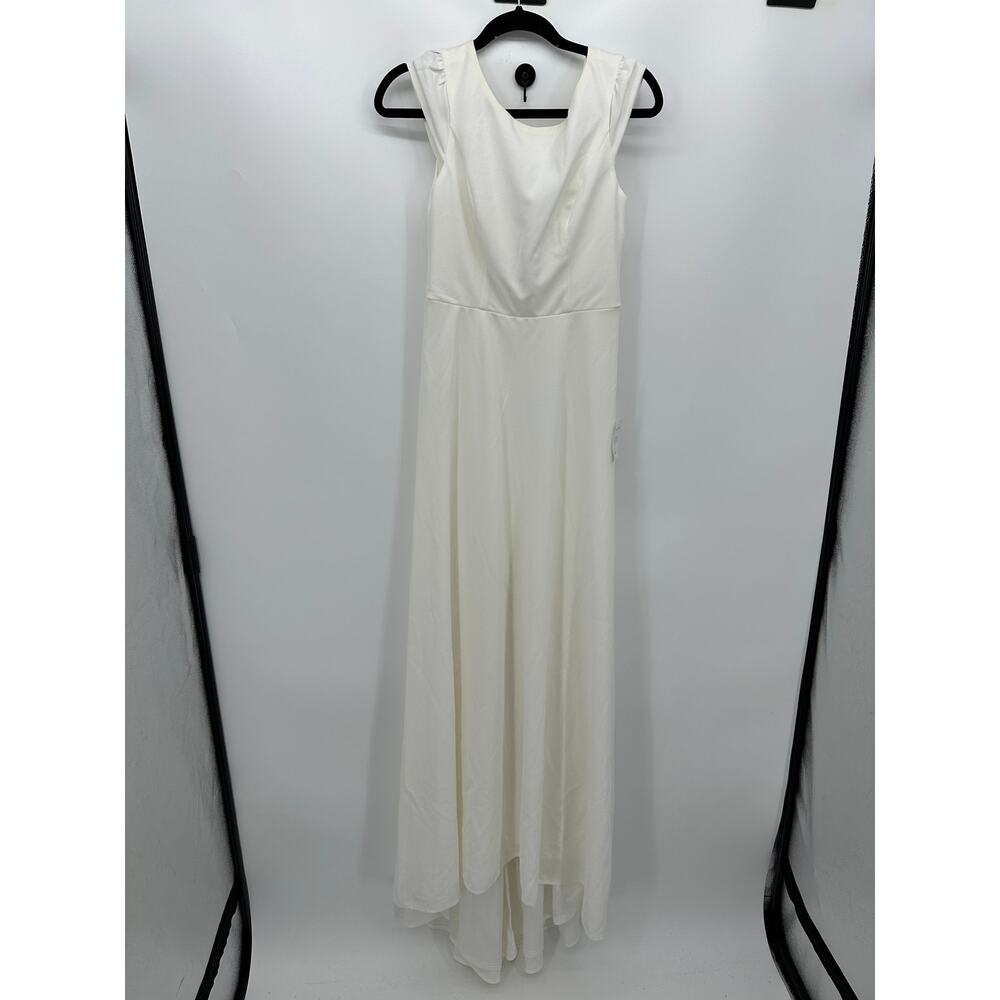 Lulus Gown Ivory Maxi Cap Sleeve Full Length Sz Small Wedding Bridal Gala Party